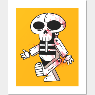 Robot skull Posters and Art